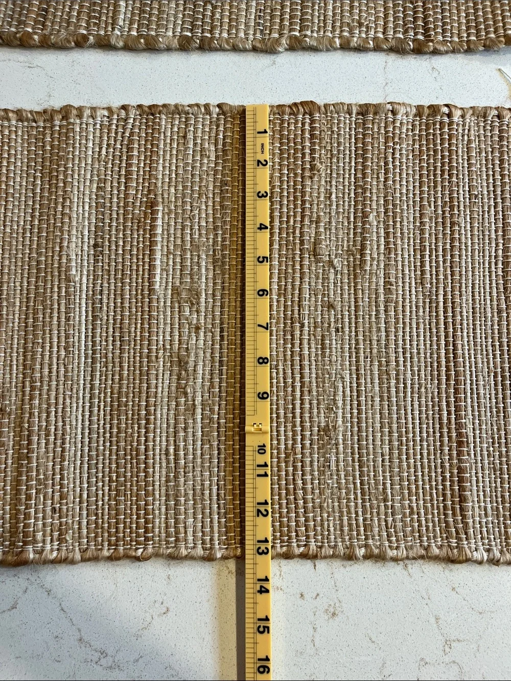 Pier 1 Natural Beige Woven Jute Placemats with Fringe (set of 2)